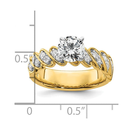 14K Gelbgold Bicolor Verlobungsring mit 0,33 ct. Labordiamant VS/SI+ G+ in Krappenfassung