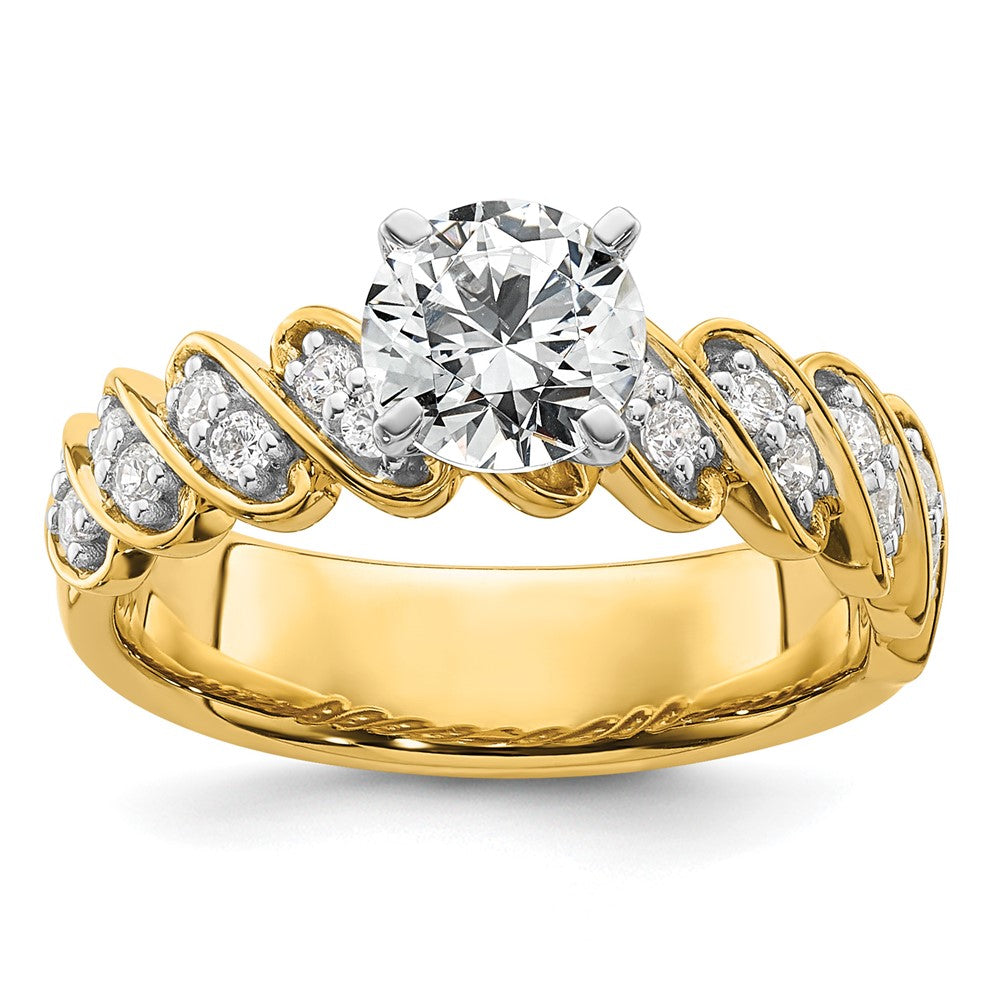 14K Gelbgold Bicolor Verlobungsring mit 0,33 ct. Labordiamant VS/SI+ G+ in Krappenfassung