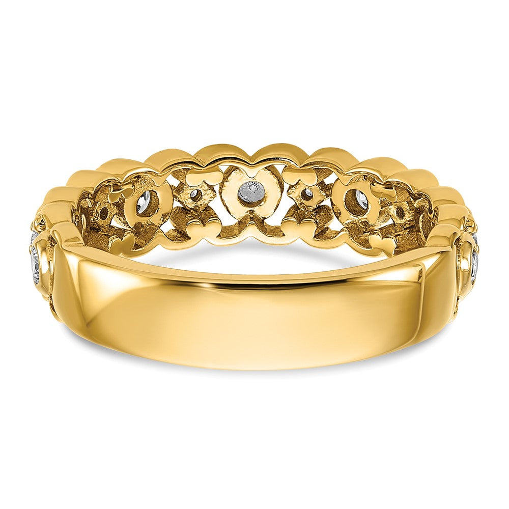 14K Gelbgold Zweifarbig Ehering mit 0,25 ct. Labor-gezüchteten Diamanten VS/SI+ G+