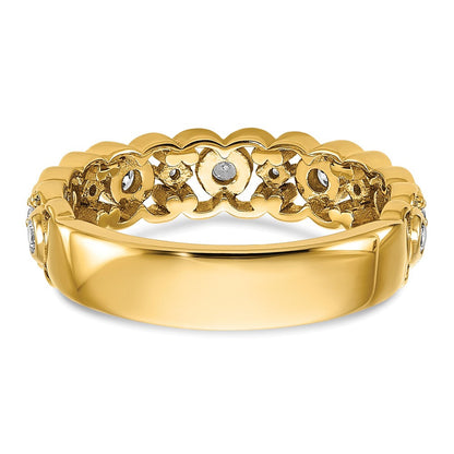 14K Gelbgold Zweifarbig Ehering mit 0,25 ct. Labor-gezüchteten Diamanten VS/SI+ G+