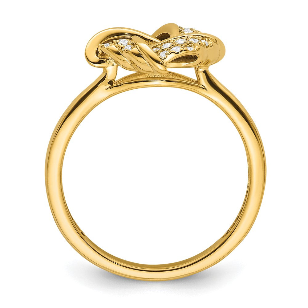 14K Gelbgold Labor gezüchteter VS/SI FGH Diamant Liebesknoten-Ring