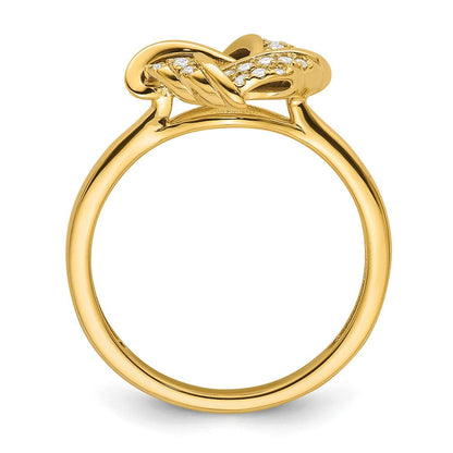 14K Gelbgold Labor gezüchteter VS/SI FGH Diamant Liebesknoten-Ring