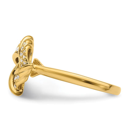 14K Gelbgold Labor gezüchteter VS/SI FGH Diamant Liebesknoten-Ring