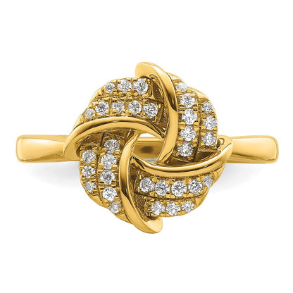 14K Gelbgold Labor gezüchteter VS/SI FGH Diamant Liebesknoten-Ring