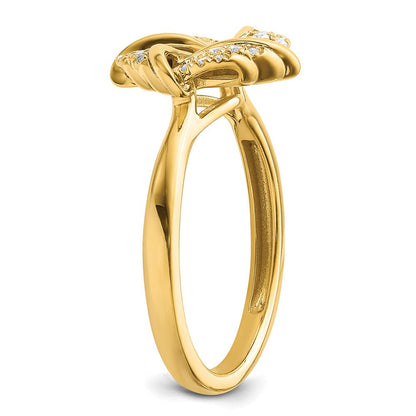 14K Gelbgold Labor gezüchteter VS/SI FGH Diamant Liebesknoten-Ring