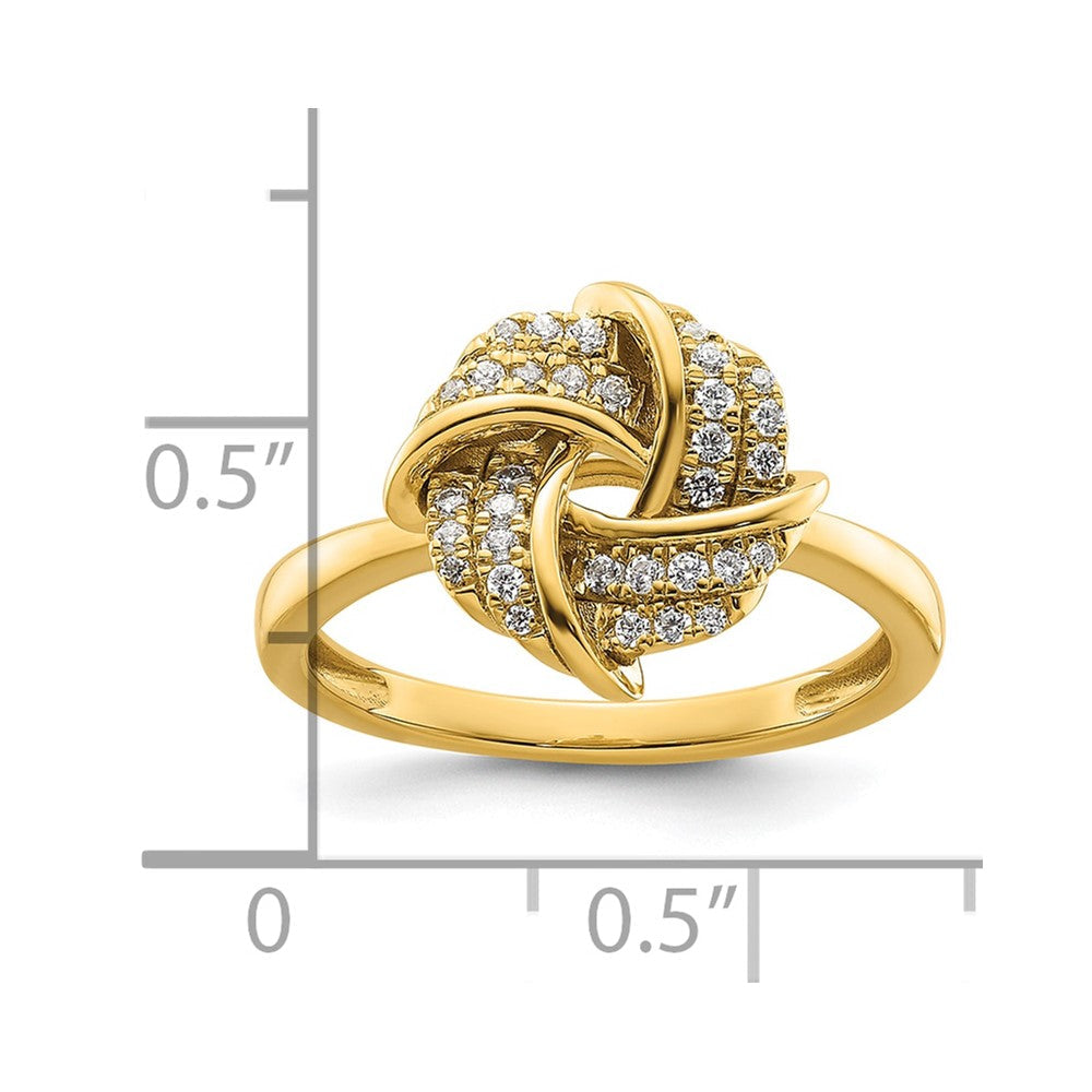 14K Gelbgold Labor gezüchteter VS/SI FGH Diamant Liebesknoten-Ring