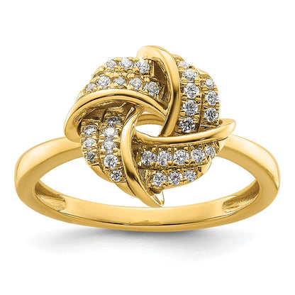 14K Gelbgold Labor gezüchteter VS/SI FGH Diamant Liebesknoten-Ring