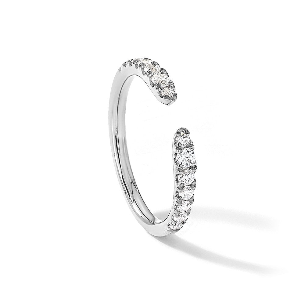 True Origin 14K Weißgold 3/8 Karat Im Labor Gezüchtet Diamant Vs+ F+ Komplett Ehering Ring