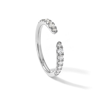 True Origin 14K Weißgold 3/8 Karat Im Labor Gezüchtet Diamant Vs+ F+ Komplett Ehering Ring