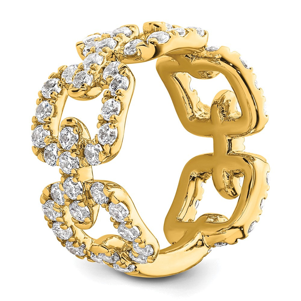 True Origin 14K Gelbgold 2 3/8 Karat Im Labor Gezüchtet Diamant Vs+ F+ Komplett Ehering Ring