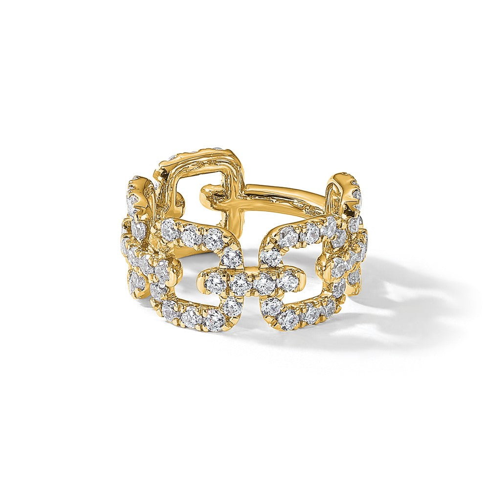 True Origin 14K Gelbgold 2 3/8 Karat Im Labor Gezüchtet Diamant Vs+ F+ Komplett Ehering Ring