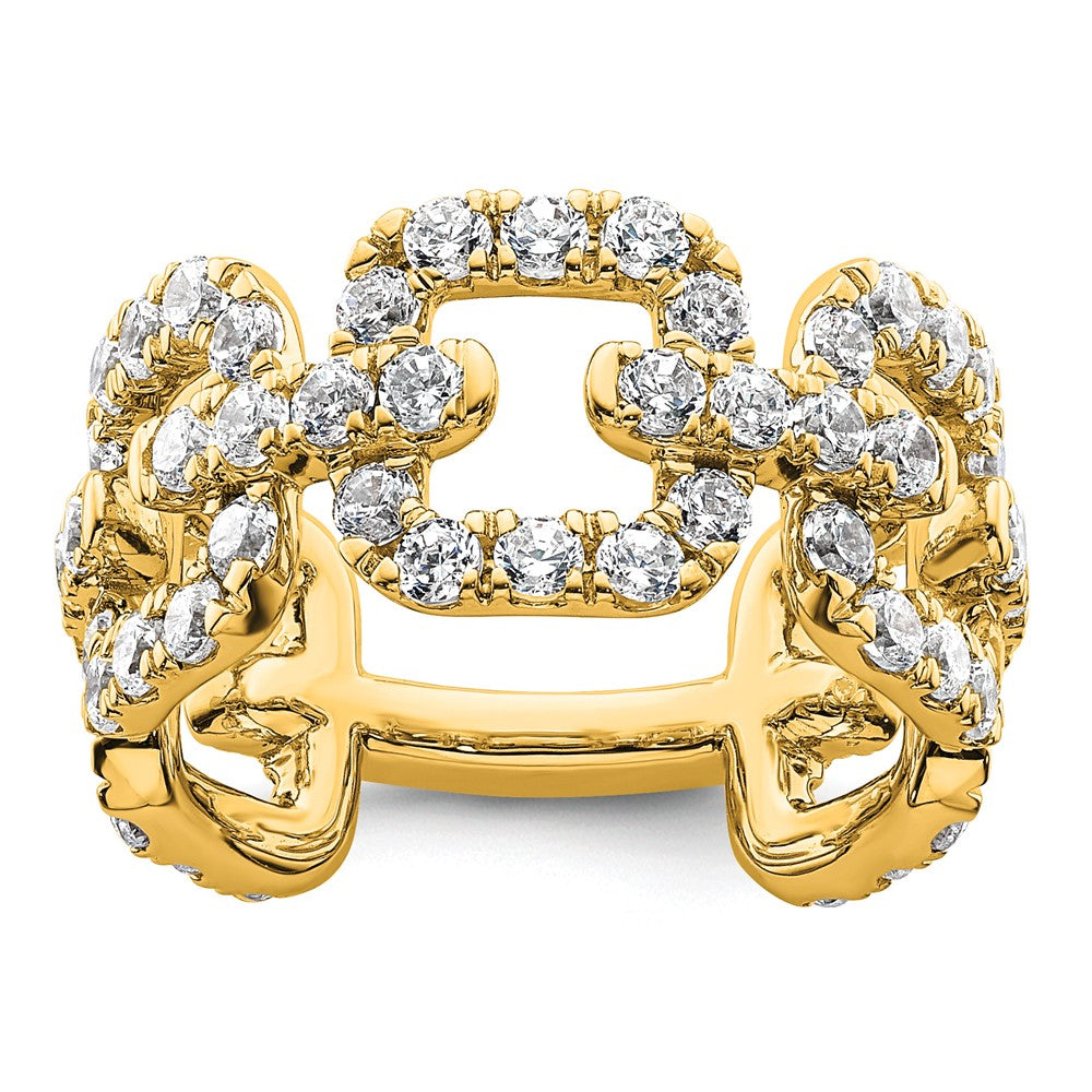 True Origin 14K Gelbgold 2 3/8 Karat Im Labor Gezüchtet Diamant Vs+ F+ Komplett Ehering Ring