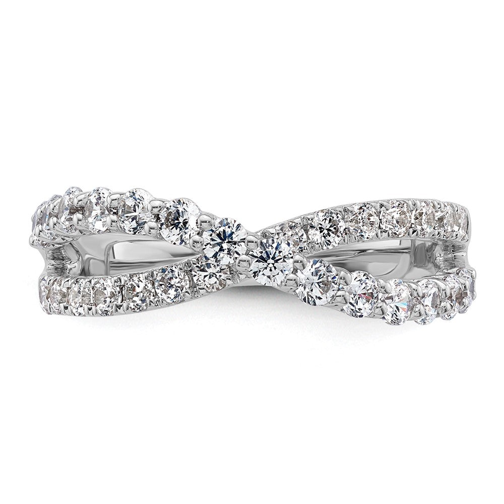 14K Weißgold True Origin 1 Karat Im Labor Gezüchtet Diamant Vs D E F Crisscross Ring