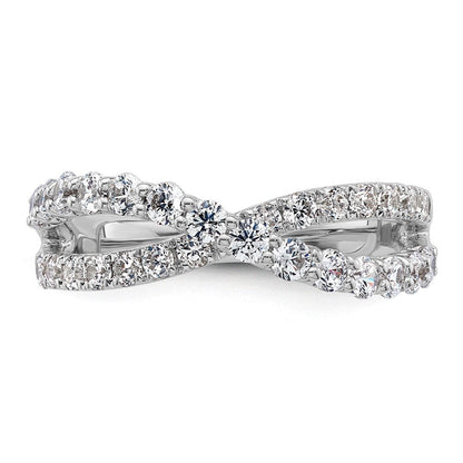 14K Weißgold True Origin 1 Karat Im Labor Gezüchtet Diamant Vs D E F Crisscross Ring