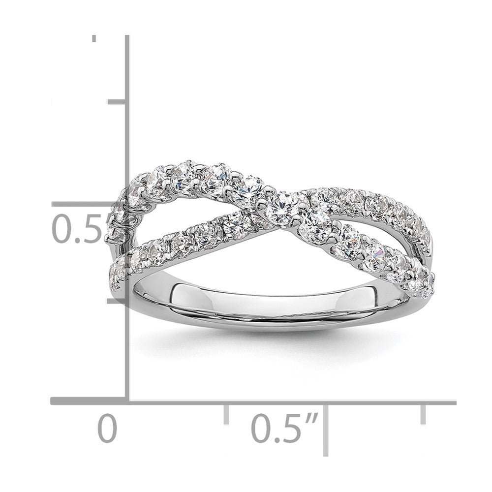 14K Weißgold True Origin 1 Karat Im Labor Gezüchtet Diamant Vs D E F Crisscross Ring
