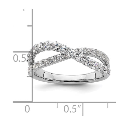 14K Weißgold True Origin 1 Karat Im Labor Gezüchtet Diamant Vs D E F Crisscross Ring