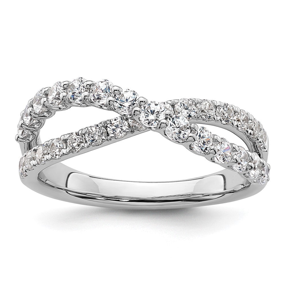 14K Weißgold True Origin 1 Karat Im Labor Gezüchtet Diamant Vs D E F Crisscross Ring