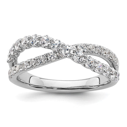 14K Weißgold True Origin 1 Karat Im Labor Gezüchtet Diamant Vs D E F Crisscross Ring