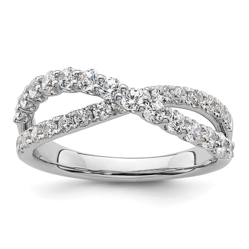 14K Weißgold True Origin 1 Karat Im Labor Gezüchtet Diamant Vs D E F Crisscross Ring