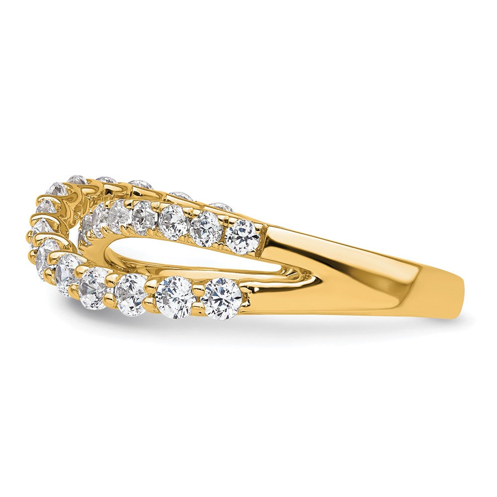 True Origin 14K Gelbgold 1 Karat Im Labor Gezüchtet Diamant Vs+ F+ Komplett Crisscross Ehering Ring