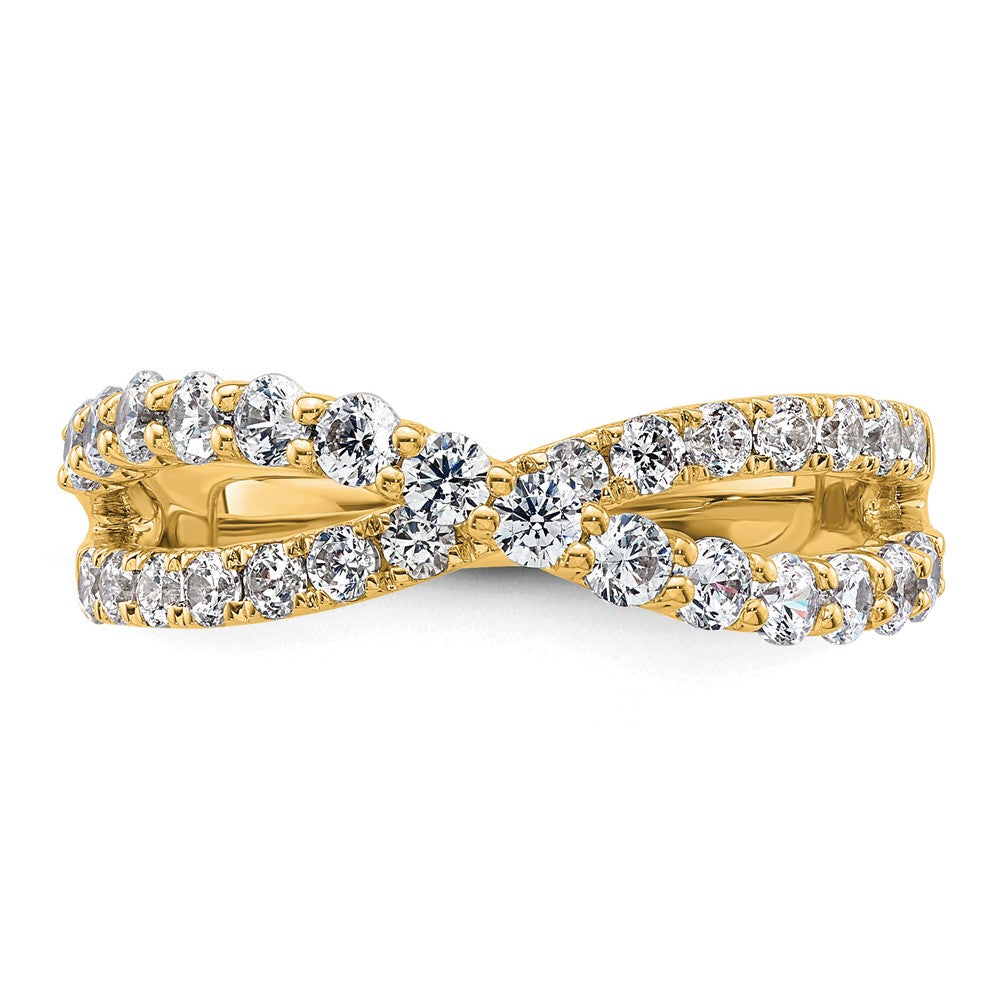 True Origin 14K Gelbgold 1 Karat Im Labor Gezüchtet Diamant Vs+ F+ Komplett Crisscross Ehering Ring