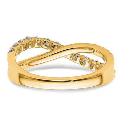 True Origin 14K Gelbgold 1 Karat Im Labor Gezüchtet Diamant Vs+ F+ Komplett Crisscross Ehering Ring
