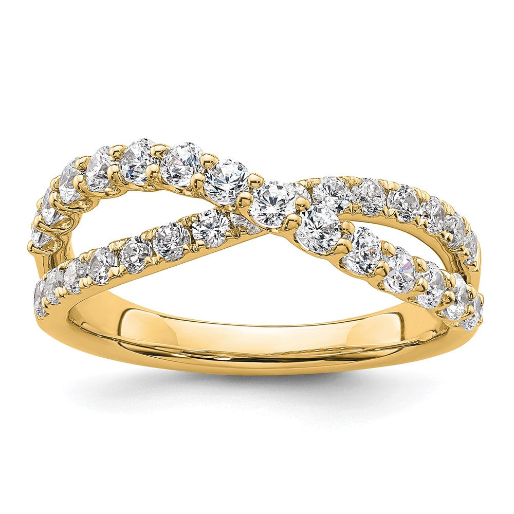 True Origin 14K Gelbgold 1 Karat Im Labor Gezüchtet Diamant Vs+ F+ Komplett Crisscross Ehering Ring