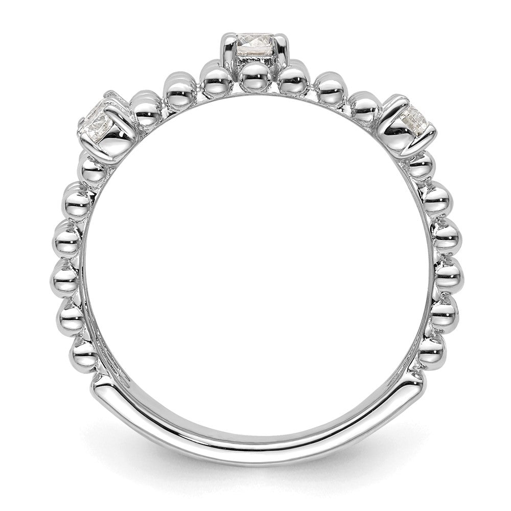 14K Weißgold True Origin 3/8 Karat Im Labor Gezüchtet Diamant Vs D E F Dreifach Ring