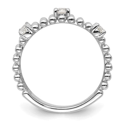 14K Weißgold True Origin 3/8 Karat Im Labor Gezüchtet Diamant Vs D E F Dreifach Ring