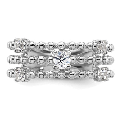 14K Weißgold True Origin 3/8 Karat Im Labor Gezüchtet Diamant Vs D E F Dreifach Ring