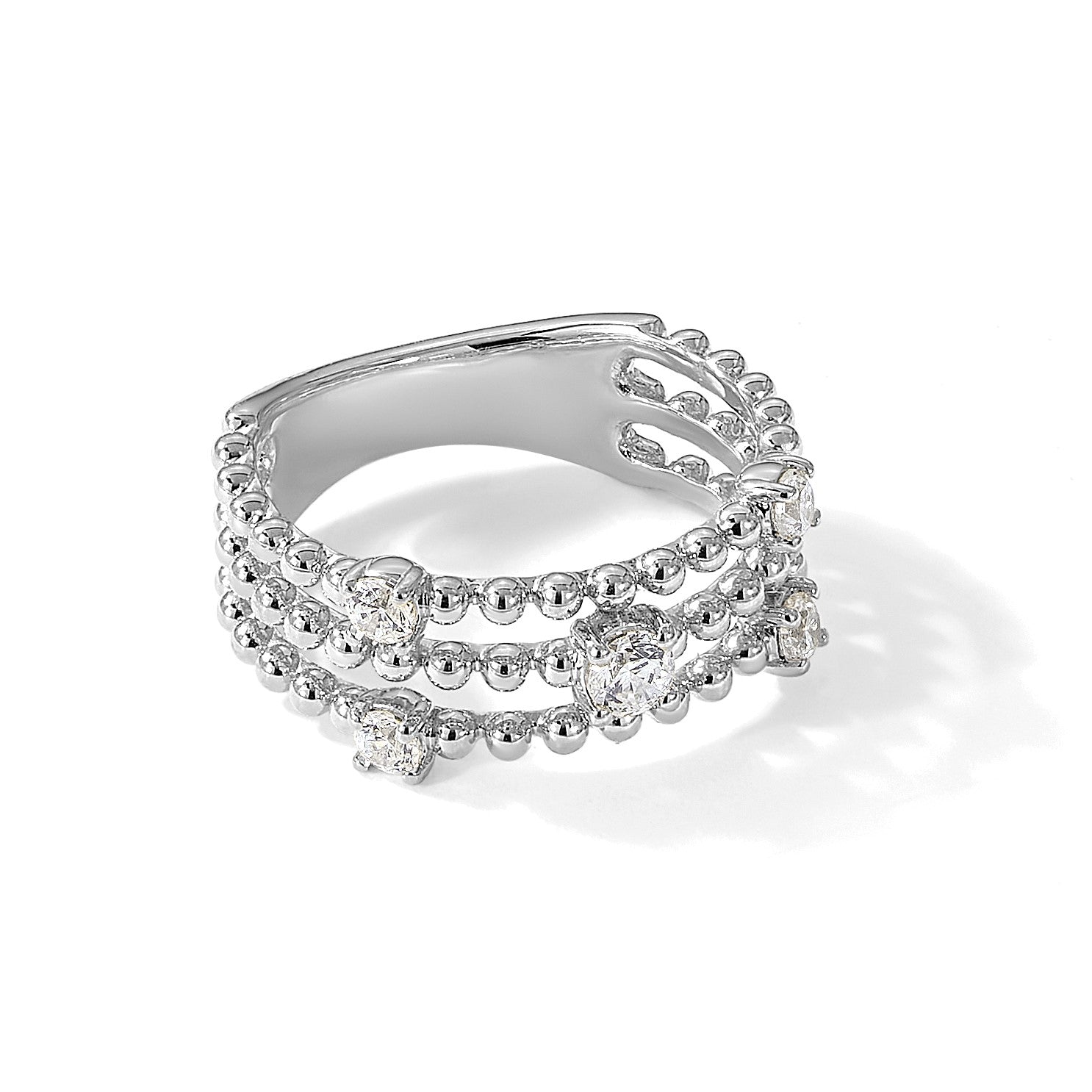 14K Weißgold True Origin 3/8 Karat Im Labor Gezüchtet Diamant Vs D E F Dreifach Ring