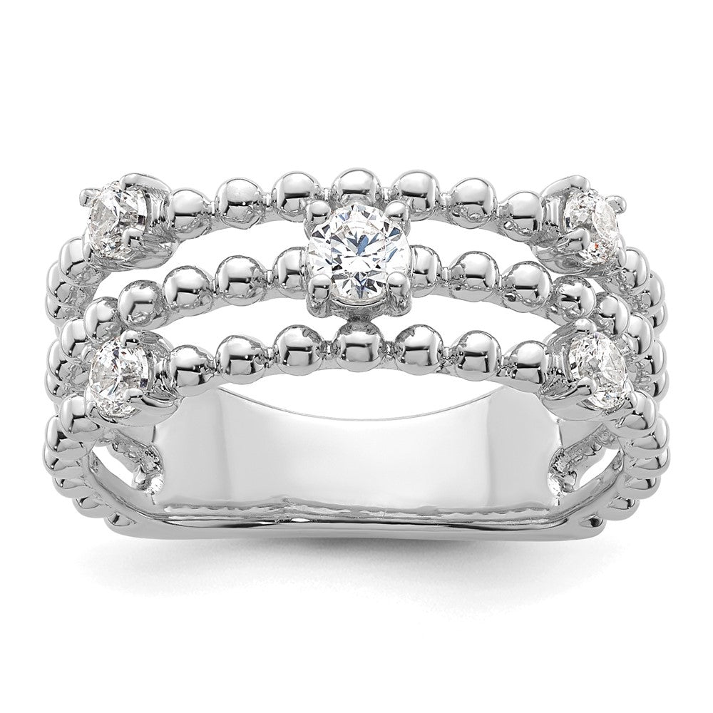 14K Weißgold True Origin 3/8 Karat Im Labor Gezüchtet Diamant Vs D E F Dreifach Ring