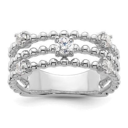 14K Weißgold True Origin 3/8 Karat Im Labor Gezüchtet Diamant Vs D E F Dreifach Ring