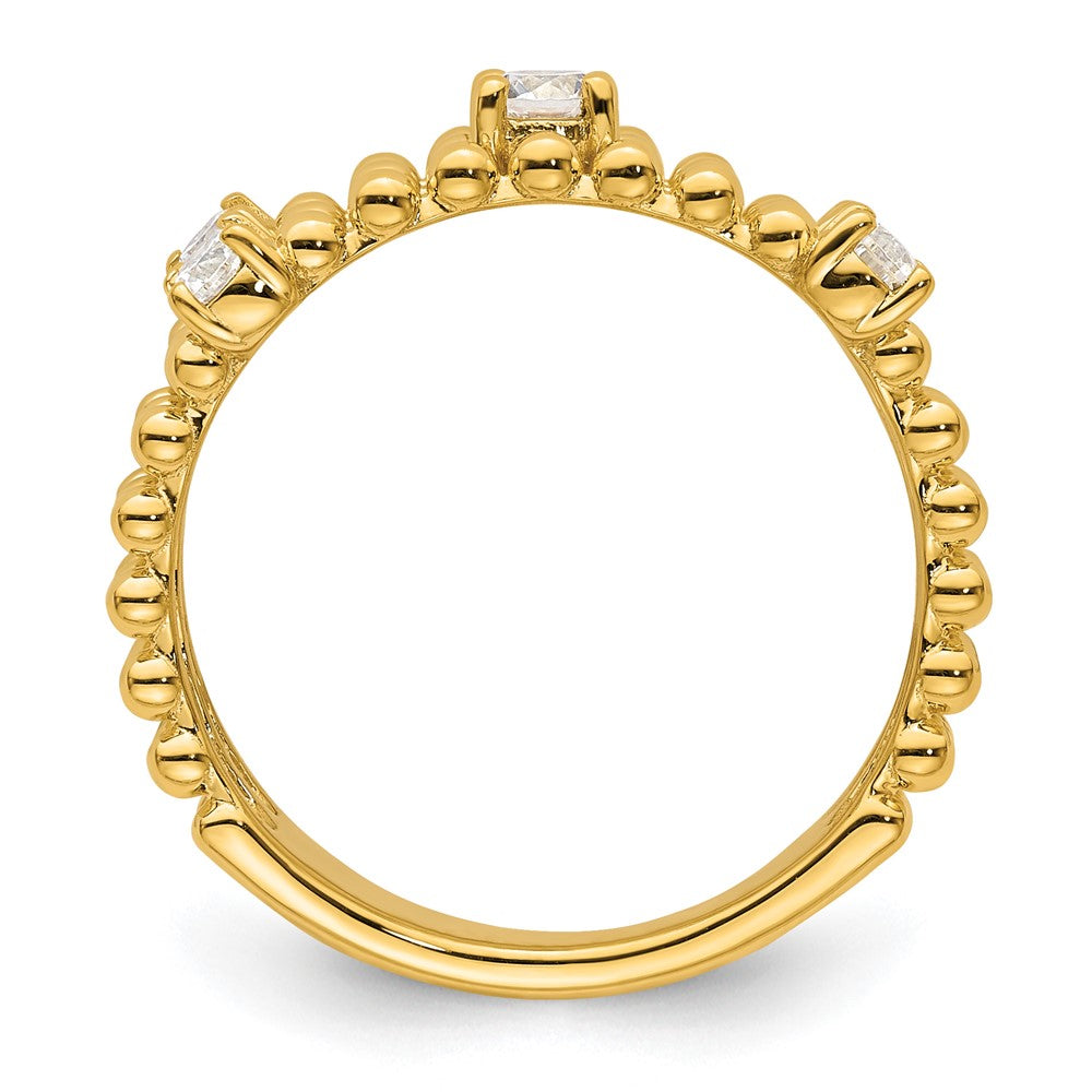 True Origin 14K Gelbgold 3/8 Karat Im Labor Gezüchtet Diamant Vs+ F+ Komplett Dreifach Ehering Ring