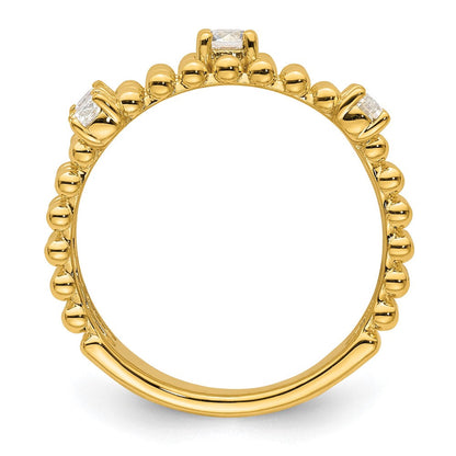 True Origin 14K Gelbgold 3/8 Karat Im Labor Gezüchtet Diamant Vs+ F+ Komplett Dreifach Ehering Ring