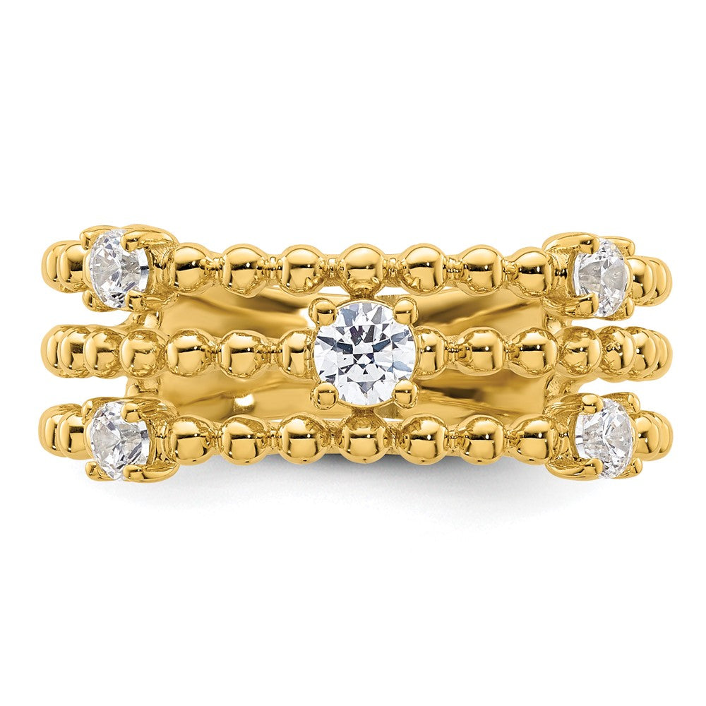 True Origin 14K Gelbgold 3/8 Karat Im Labor Gezüchtet Diamant Vs+ F+ Komplett Dreifach Ehering Ring