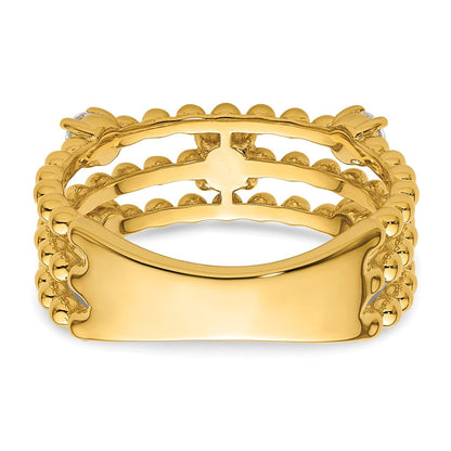 True Origin 14K Gelbgold 3/8 Karat Im Labor Gezüchtet Diamant Vs+ F+ Komplett Dreifach Ehering Ring