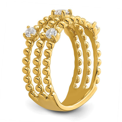 True Origin 14K Gelbgold 3/8 Karat Im Labor Gezüchtet Diamant Vs+ F+ Komplett Dreifach Ehering Ring