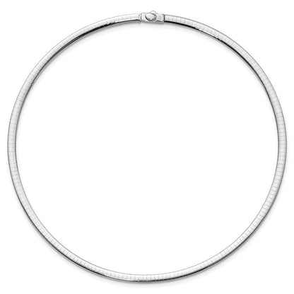 14K Bicolor 4mm Wendbar Weiß & Gelb Gewölbt Omega Halskette
