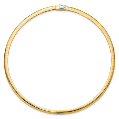 14K Bicolor 5mm Wendbar Weiß & Gelb Gewölbt Omega Halskette
