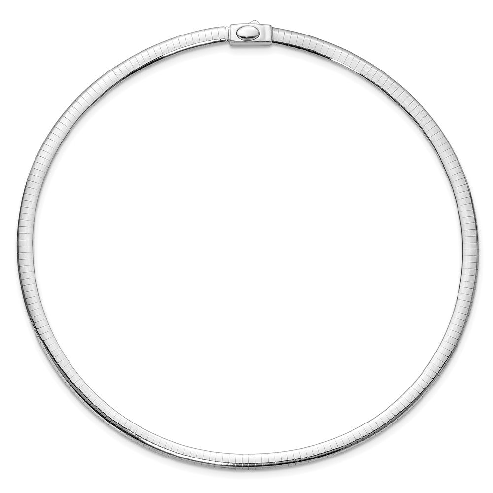 14K Bicolor 5mm Wendbar Weiß & Gelb Gewölbt Omega Halskette