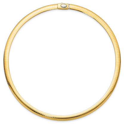 14K Bicolor 6mm Wendbar Weiß & Gelb Gewölbt Omega Halskette