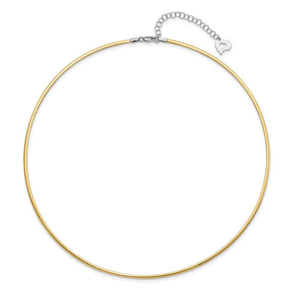14K Bicolor Wendbar 2mm Omega Halskette