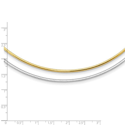 14K Bicolor Wendbar 2mm Omega Halskette