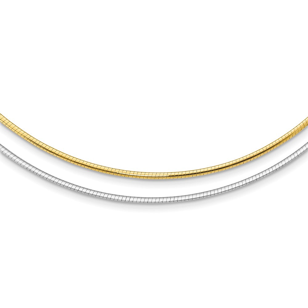 14K Bicolor Wendbar 2mm Omega Halskette