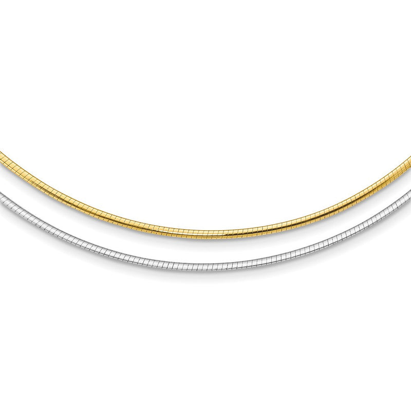 14K Bicolor Wendbar 2mm Omega Halskette