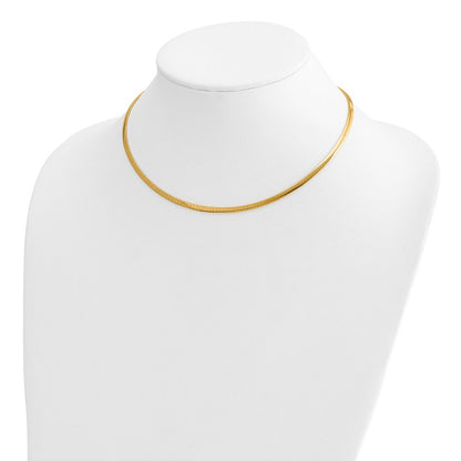 14K Bicolor Lt Wendbar 3mm Omega mit Verlängerung Halskette