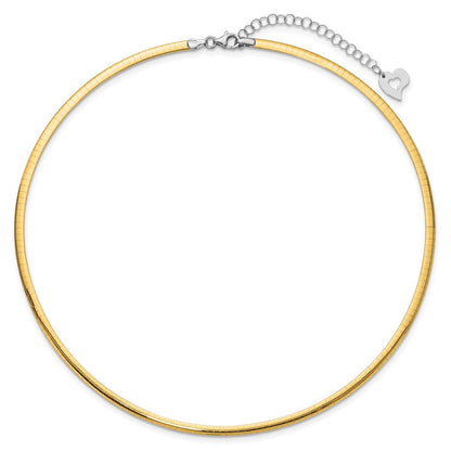14K Bicolor Lt Wendbar 3mm Omega mit Verlängerung Halskette