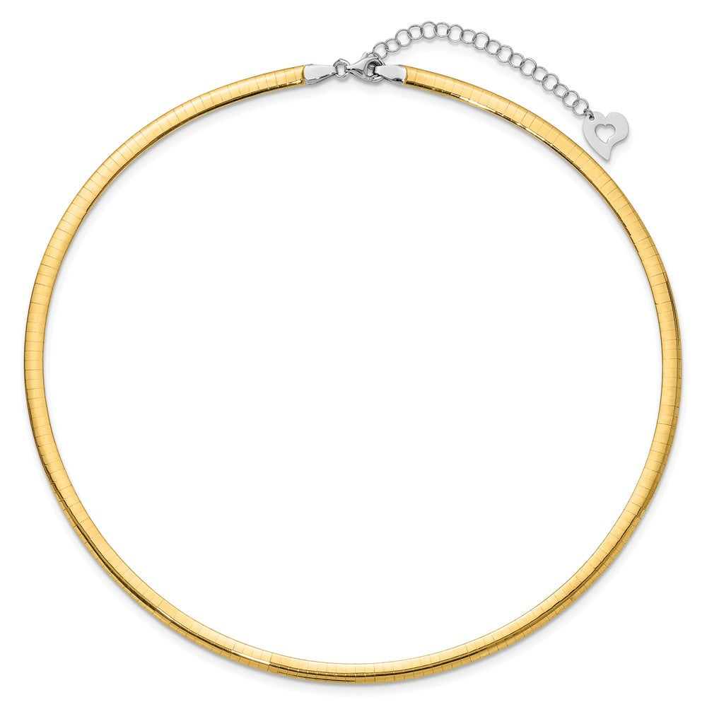 14K Bicolor Lt Wendbar 4mm Omega mit Verlängerung Halskette
