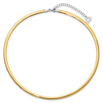 14K Bicolor Lt Wendbar 4mm Omega mit Verlängerung Halskette
